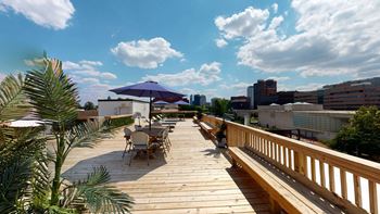 Rooftop deck with view